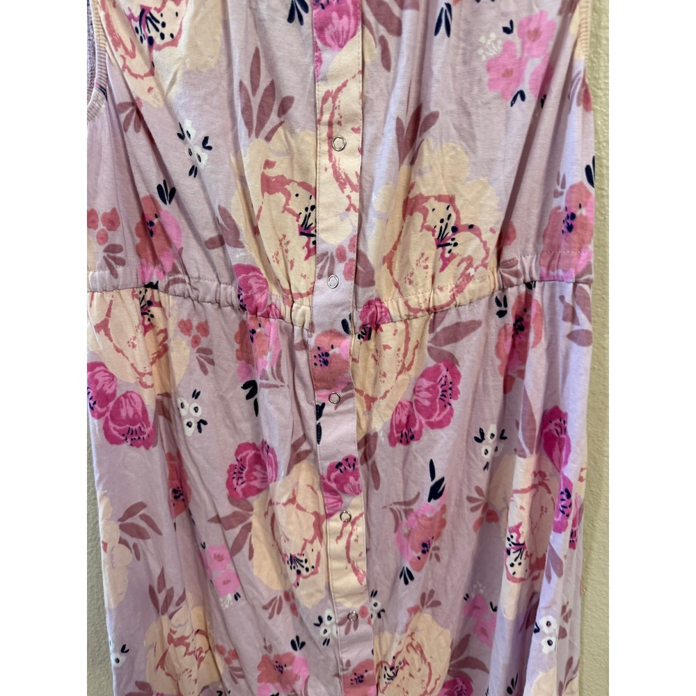 Baby Be Mine Maternity Nursing Nightgown Women SM Pink Floral Excellent Cotton - Picture 8 of 8